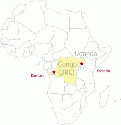 map of Africa highlighting the Congo