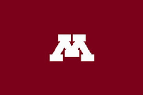 A white capital "M" in UMN font with a maroon background